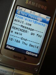 text reminder from Backpack