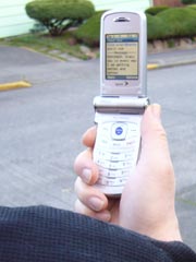 receiving a text message