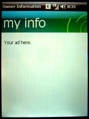 Windows Mobile owner info